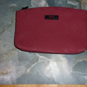 Ipsy Halloween Crimson & Lace Makeup Cosmetics Bag Red w Bat Zipper Pull 2017